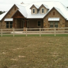 3-Rail Ranch Fencing - Tan Tampa Vinyl 3-Rail Ranch Fencing Tan