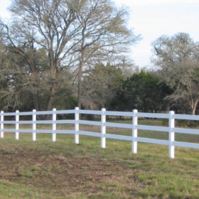 3 rail white vinyl fencing 3-Rail Ranch Fencing - White