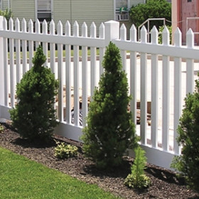 Open Straight Top With Pointed Vinyl Picket Open Straight Top With Pointed Tampa