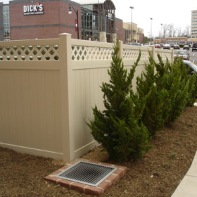 Privacy Fence w/ Tan Lattice Vinyl Privacy Fence Tan With Lattice Top Tampa