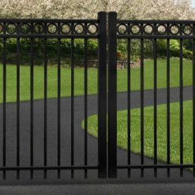 Double Gate w/ Circles Aluminum Double Gate Circles Tampa