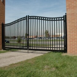 Aluminum Fence Commercial Double Gate Arched Valrico Florida