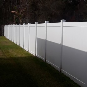White Vinyl Privacy Fence Installation Lutz Florida